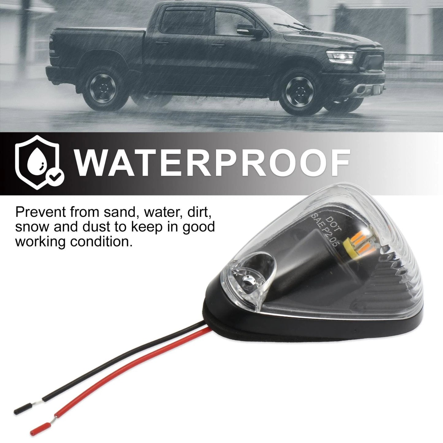5 x Clear Cab Marker Light Covers for Ford F150 (1999-2016)