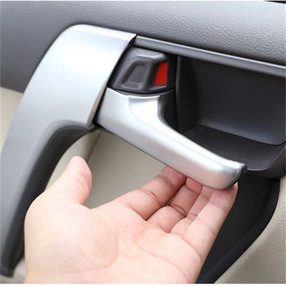 4 x ABS Silver Interior Door Handle Covers for Toyota Land Cruiser Prado (2010-2018)