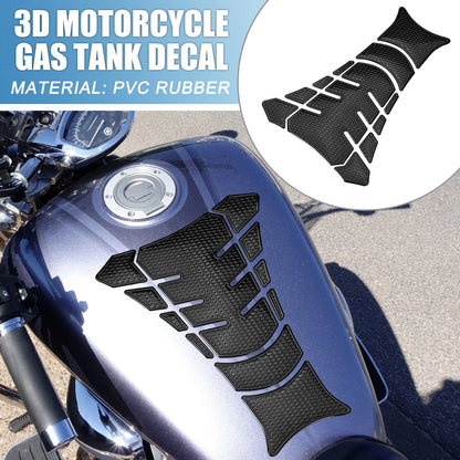 Universal 3D Gas Tank Decal 7.80x5.63 for Motorcycle Black