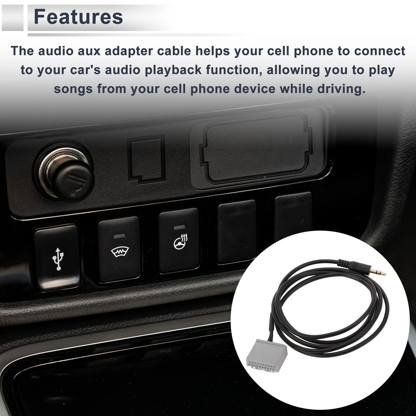 Audio Aux Adapter Cable for Honda Car Stereo