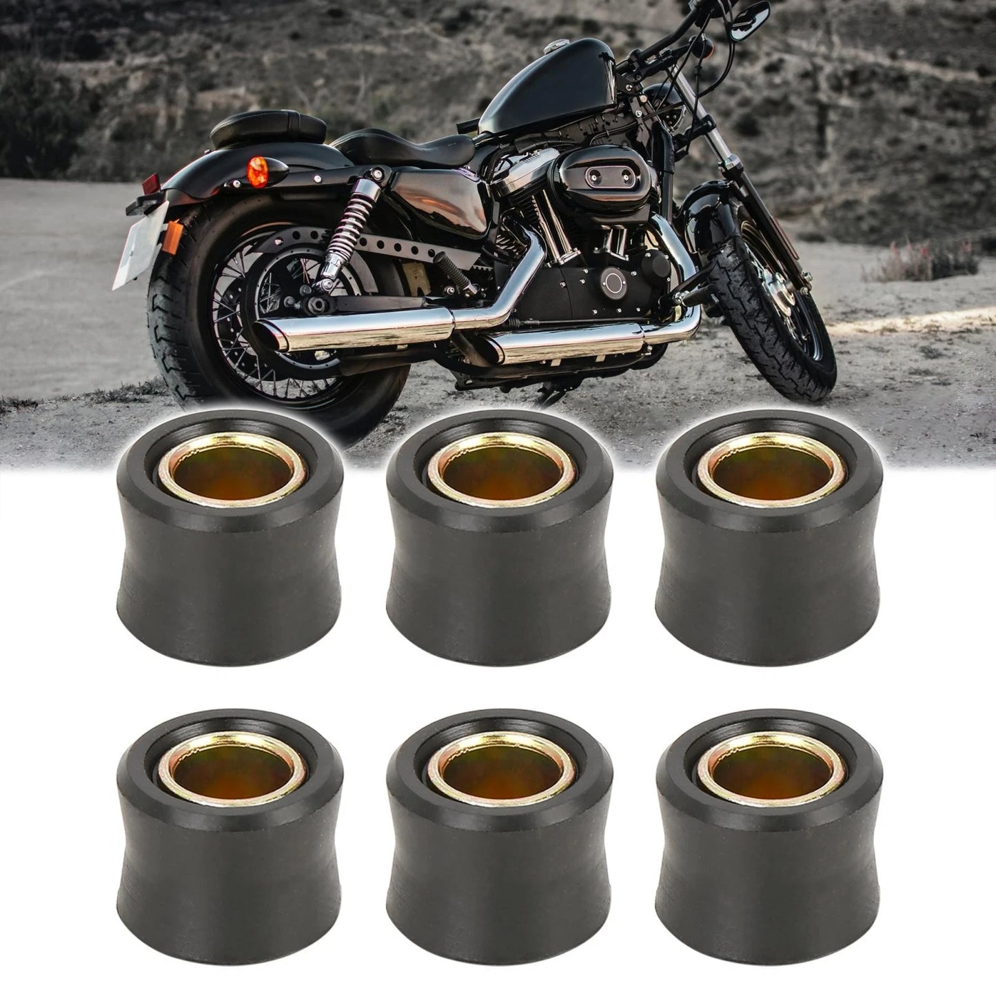 6pcs / 12mm Rear Shock Absorber Cushion Rubber Ring Bushings for Motorbike