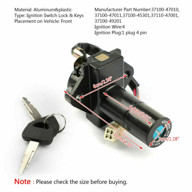 Ignition Lock Cylinder for Suzuki GS550, GS450, GS400, GS250, GS1000, GSX1100 (1976-1983)