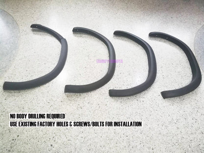 3" Matte Black Slim Fender Flares for Toyota Hilux Widebody (2018-2020)