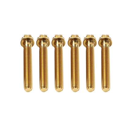 6 x M8x55mm Titanium Torx Head Flange Screws for Motorcycle Bike