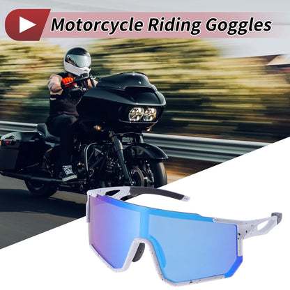 Goggles Motorcycle Riding Blue Lens White Black Spotted Frame for Motorcycle