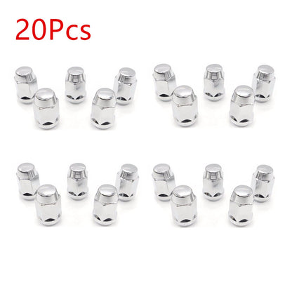20 x Silver Wheel Nuts 1/2-20 for Jeep Cherokee, Wrangler, Dodge RAM