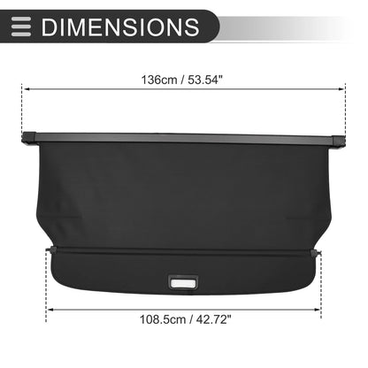 Retractable Cargo Cover for Mitsubishi Outlander (2008-2012) Gloss Black
