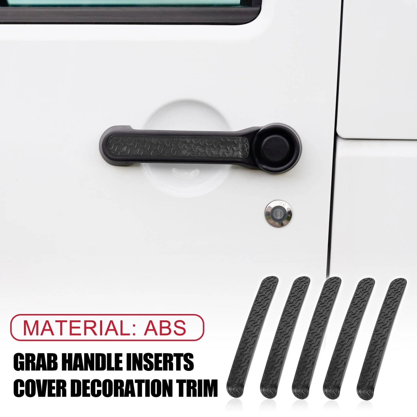 Grab Handle Inserts Cover Trim for Jeep Wrangler JK 2007-2017