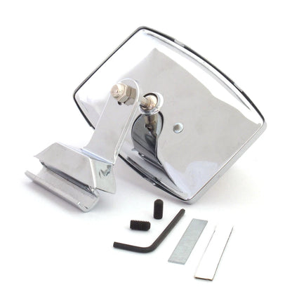 CLight -On Rectangular Stainless Mirror for Hotrod Classic Car Quarterlight