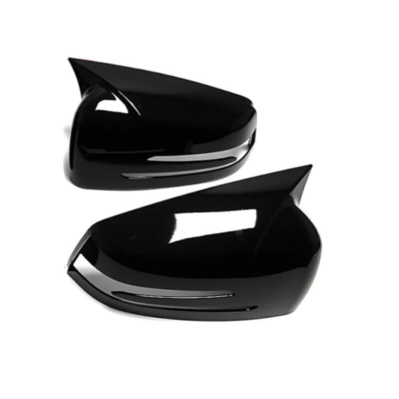 Horn Mirror Cover Caps Glossy Black for Mercedes Benz W204 W176 W212