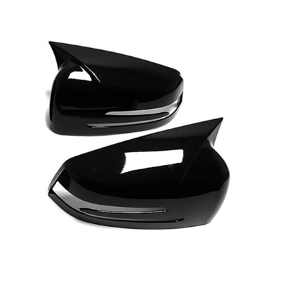 Horn Mirror Cover Caps Glossy Black for Mercedes Benz W204 W176 W212