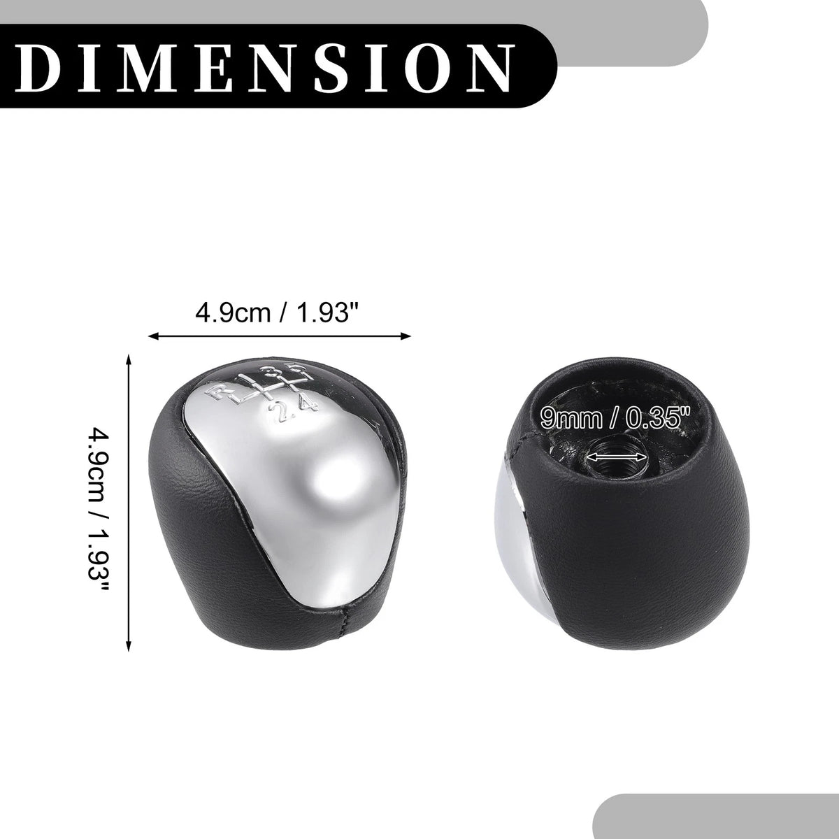 5 Speed Manual Gear Shift Knob for Kia Forte (2008-2013) Black Faux Leather