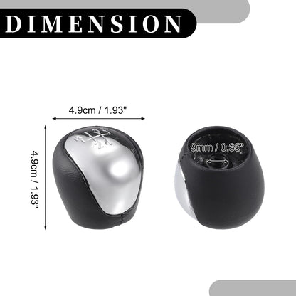 5 Speed Manual Gear Shift Knob for Kia Forte (2008-2013) Black Faux Leather