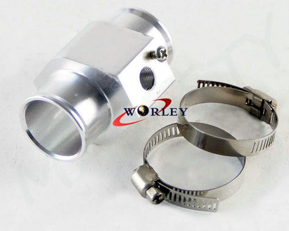 30MM Water Temp Sensor Alloy Adaptor for Radiator Hose Connector + Clamps
