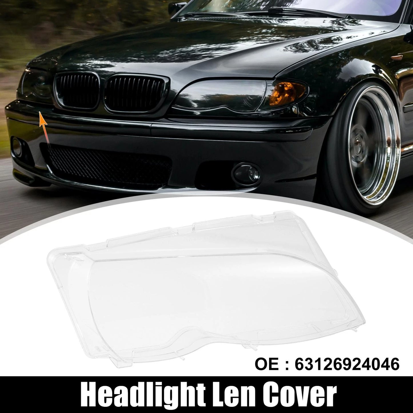 Right Car Front Headlight Lens Cover for BMW E46 2002-2005 (2002-2005)