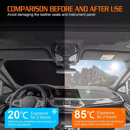 Foldable UV Heat Block Sunshade Cover for Car Windshield (Fits Various Models)