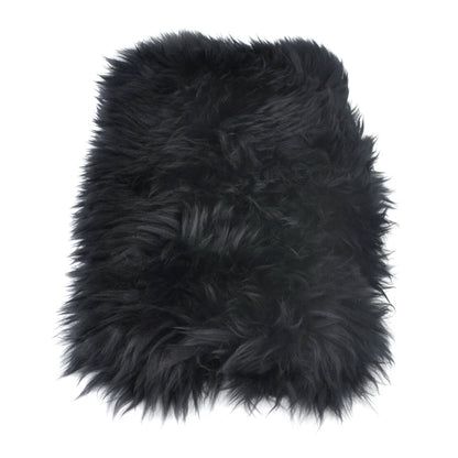 Black Sheepskin Center Console Armrest Cover for Car