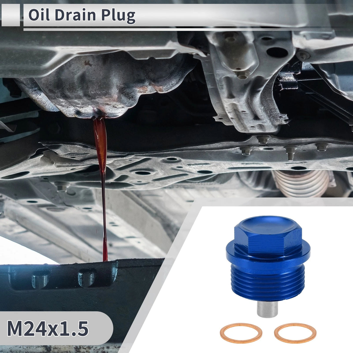 Engine Oil Drain Plug M24x1.5 with Gasket for Car/Motorcycle/Boat