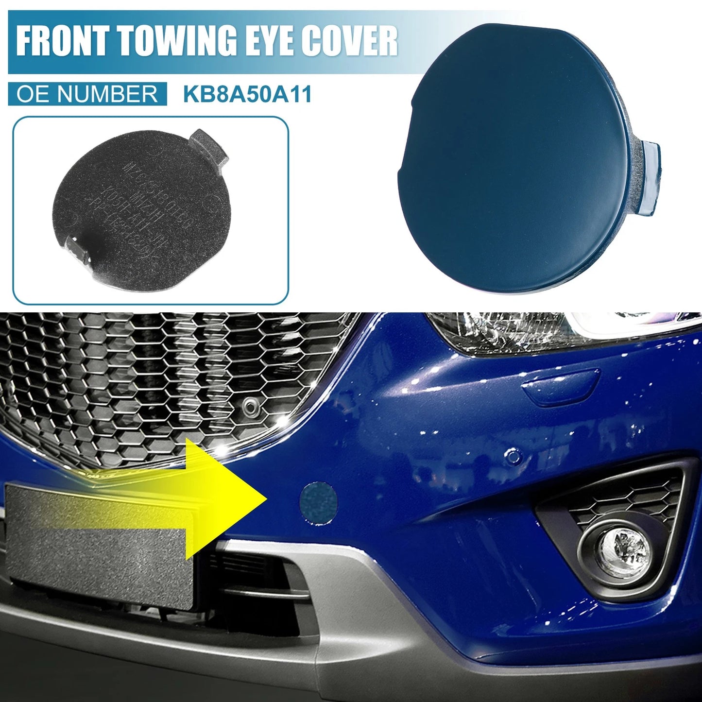 Blue Front Bumper Tow Hook Cover for Mazda CX-5 (2017-2021)
