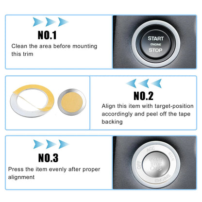 Engine Start Stop Button Cover Kit Silver Tone for Dodge Charger Challenger