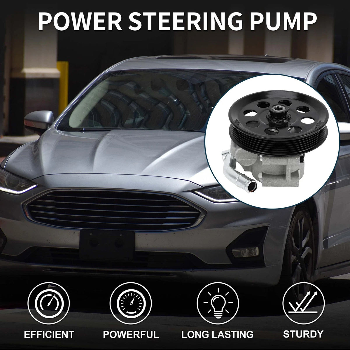 Power Steering Pump with Pulley for Ford F-250 F-350 (2011-2016)