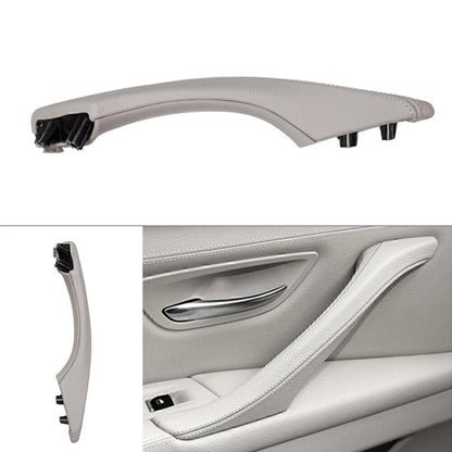 Gray Door Trim Pull Handle Left Side Real Leather for BMW 5 Series (2010-2017)