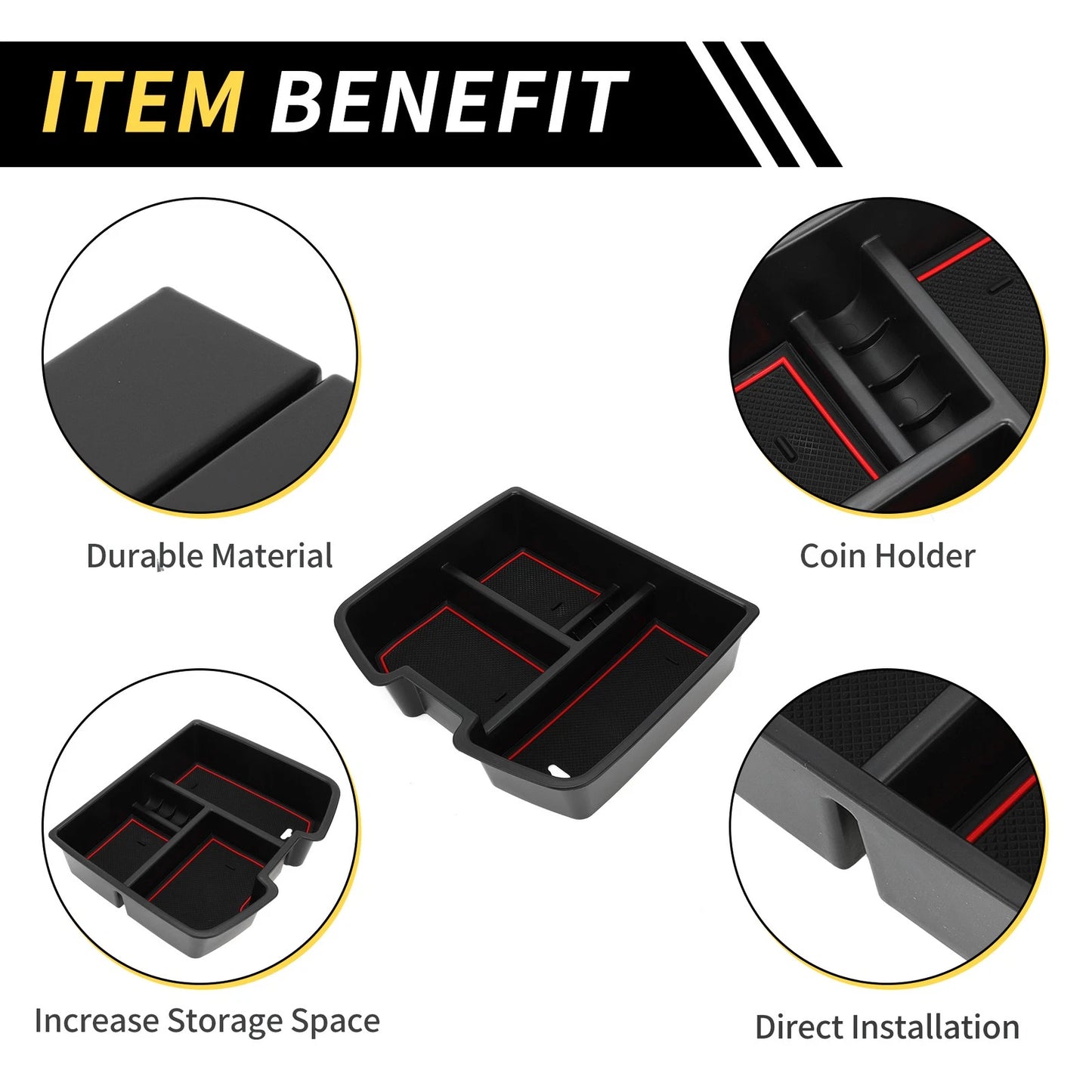 Center Console Organizer Tray for Chevy Silverado 1500 & GMC Sierra