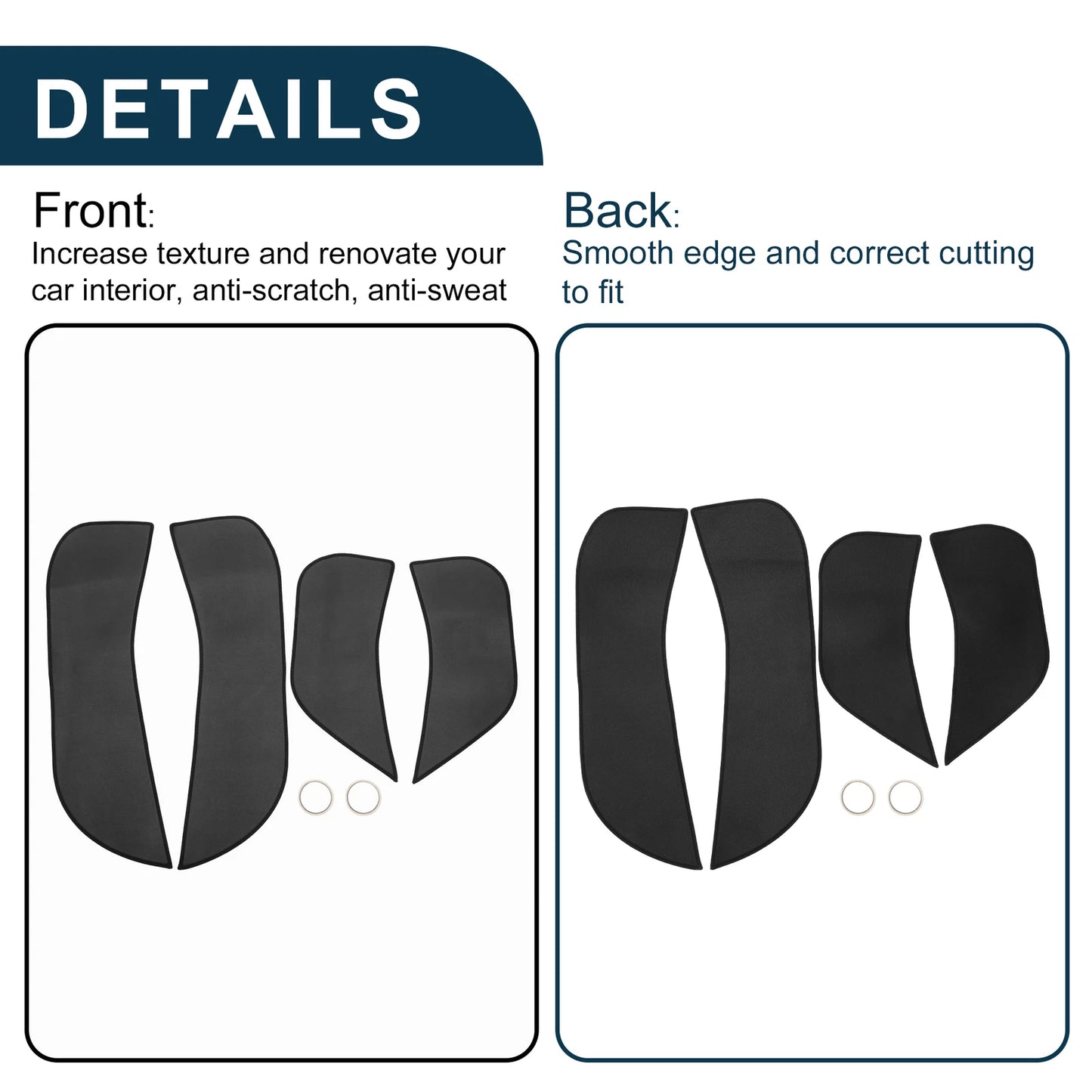Car Door Leather Anti Kick Pad Sticker for BMW X3 (2011-2013) 1 Set Black