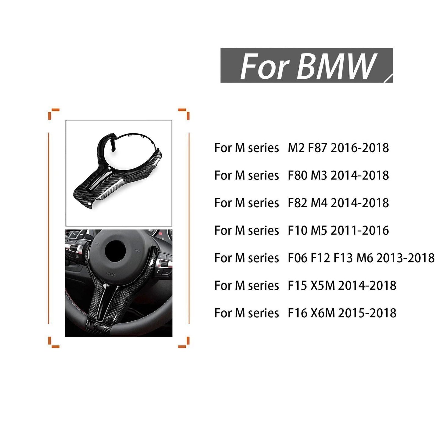 Steering Wheel Cover Trim for BMW M2 F87 M3 F80 M4 F82 (2016-2021)