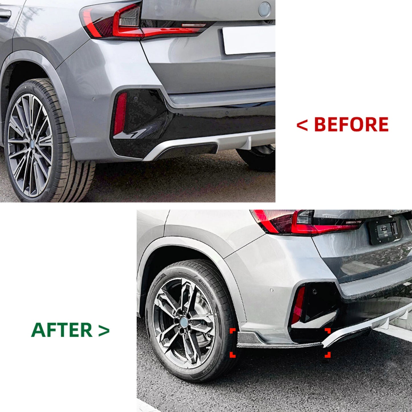 Rear Bumper Side Corner Cover Trim for BMW X1 iX1 (2023-2024) Gloss Black