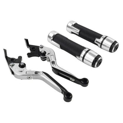 Silver Extendable Brake Clutch Lever Grips Set for Suzuki GSXR600/750 (2006-2019)