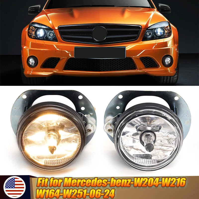 2 x Front Fog Light Driving Lamps with Bulbs for Benz W204 W251 W164 (2008-2015)