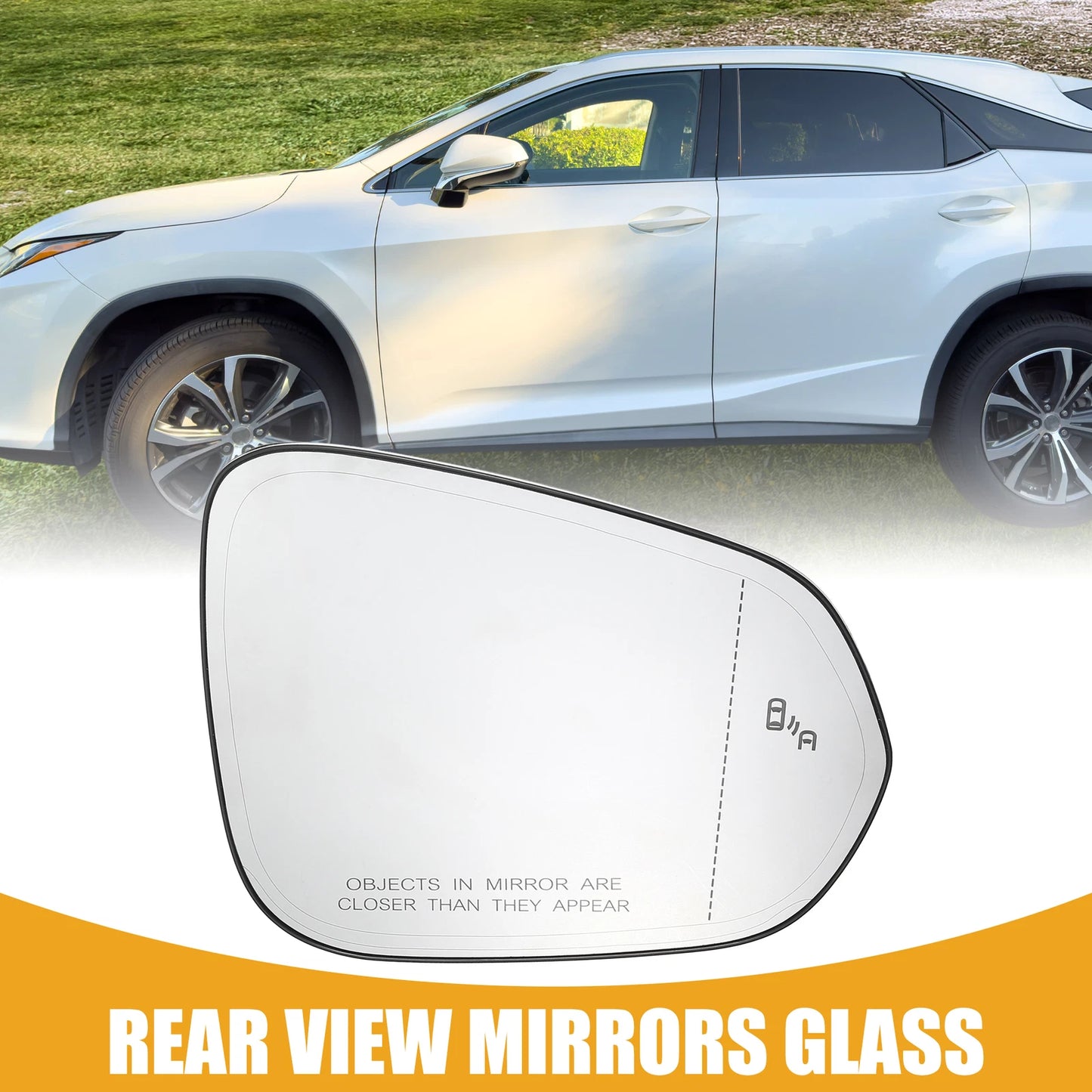 Right Side Rear View Mirror Glass for Lexus RX350 (2016-2022)