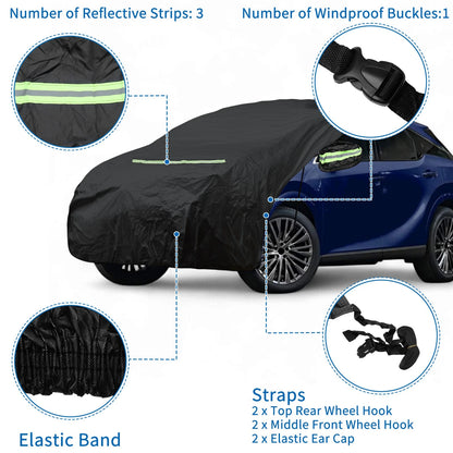 Hood Windshield Cover for Jeep SUV - Aluminum Film Spunlace Cotton