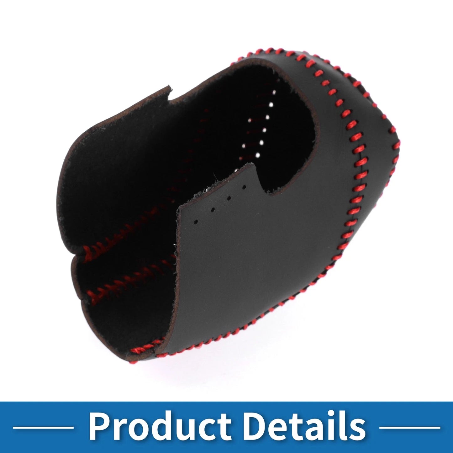1 Pc Gear Shift Knob Cover for Toyota Camry (2018-2024) Black Red Faux Leather