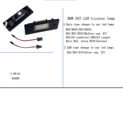 24 LED License Plate Lights for BMW E81 E87 E63 E64 E89 Z4 F20 F21 (2006-2020)