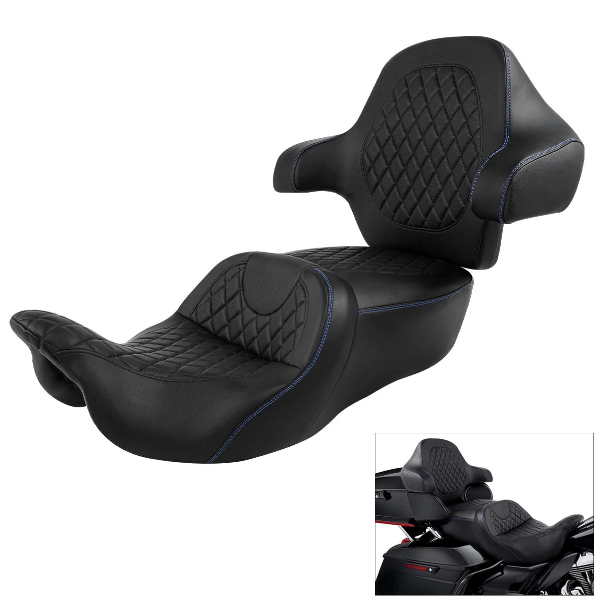 Driver Passenger Seat Backrest Pad for Harley Touring Road Glide (2014-2023)