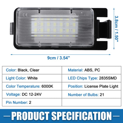 1 Pair White LED License Plate Light Assembly for Nissan