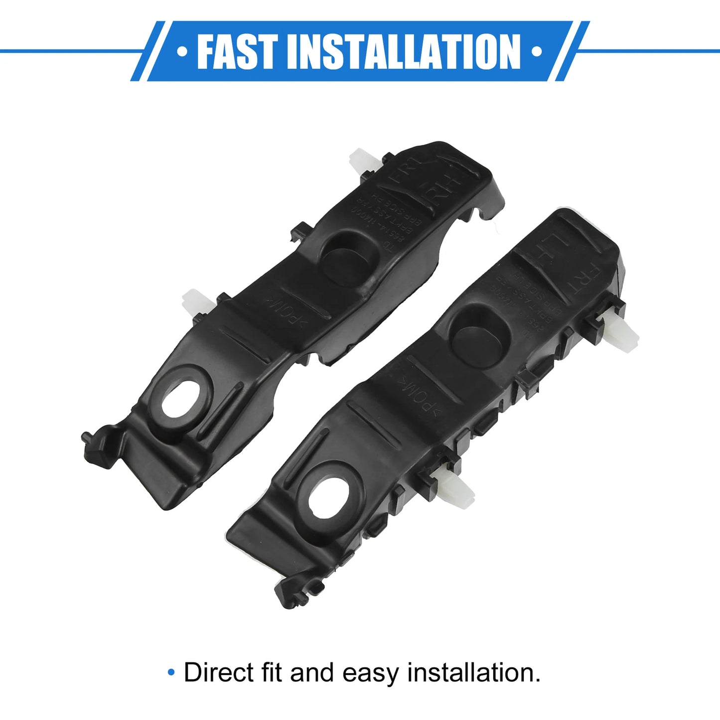 Front Bumper Brackets for Kia Forte (2010-2013) - Black Cover