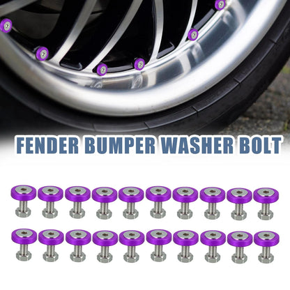 20pcs Purple M6 Fender Bumper Washer Bolt Nut for Motorcycle Car