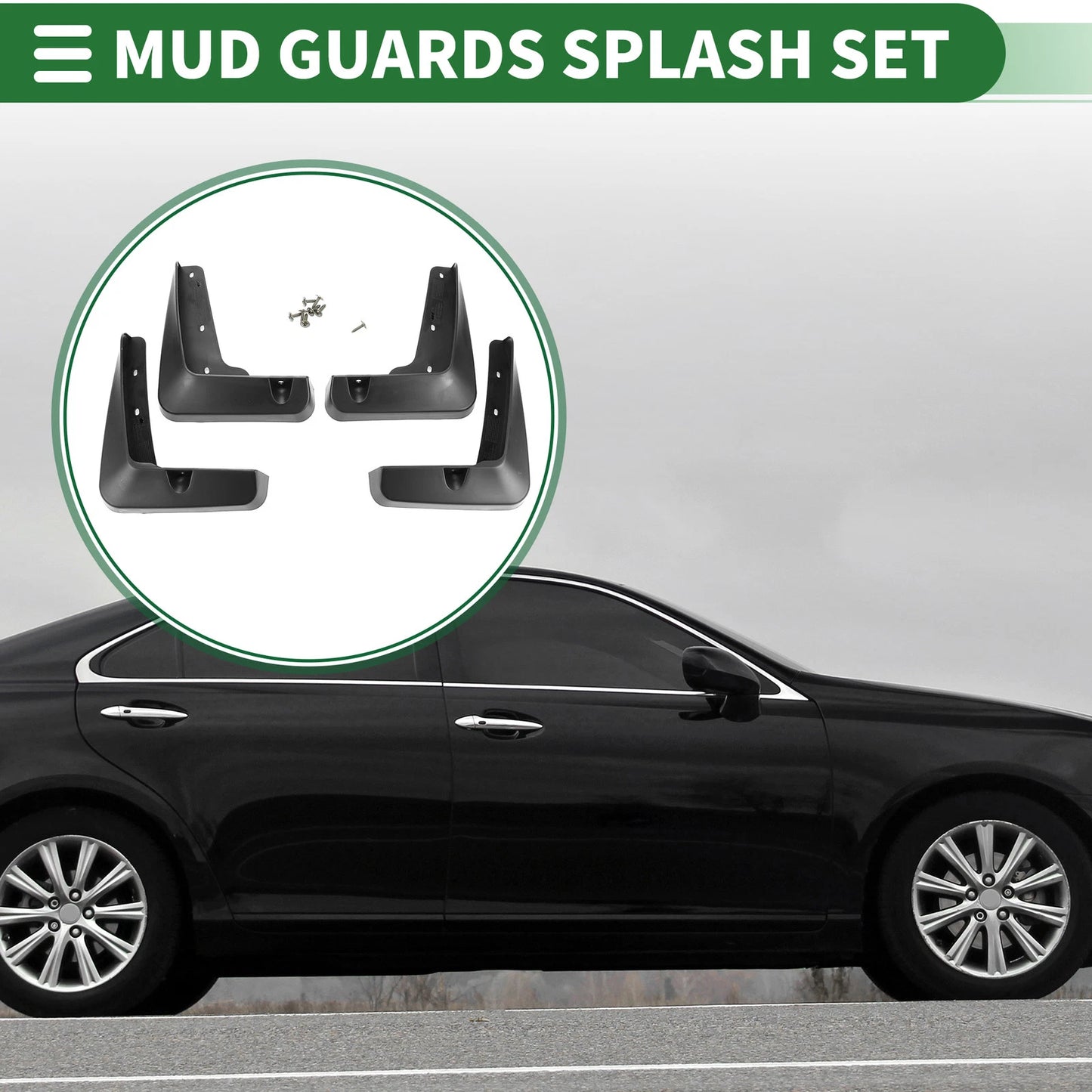 Mud Flap Splash Guard Set for Lexus ES350 Base Sedan (2013-2018)