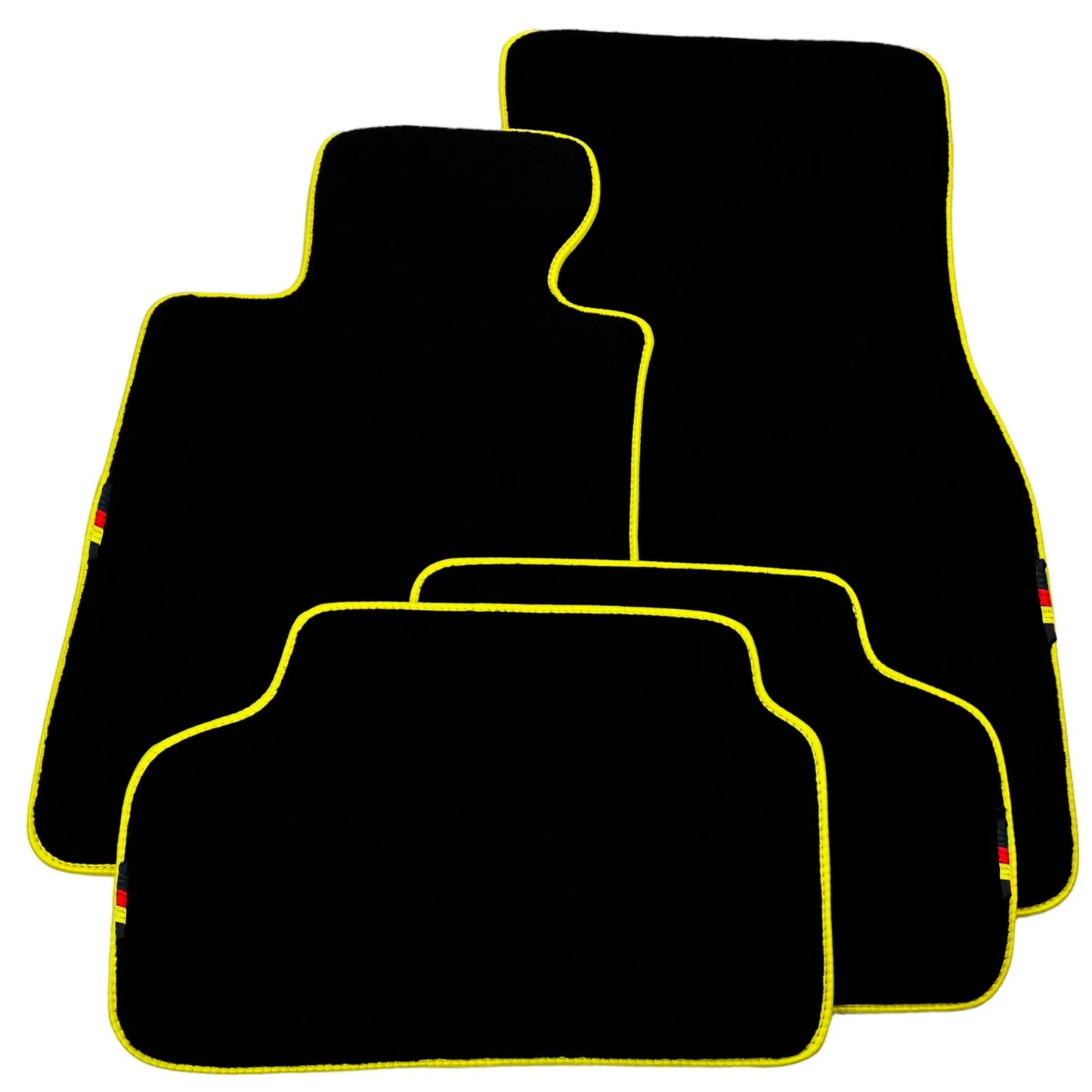 AutoWin Floor Mats for BMW 6 Series F12 Convertible 2011-2018 Yellow Trim