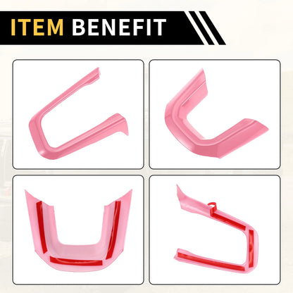 Steering Wheel Cover Trims for Jeep Wrangler JL JLU 2018-2024 - Pink