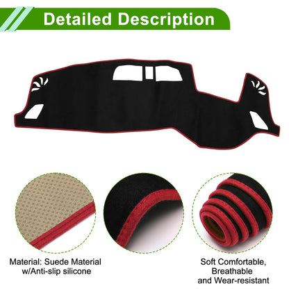 Dash Cover Mat for Mitsubishi Outlander 3 PHEV GN0W Black Red (2013-2023)