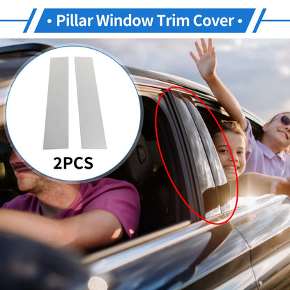 Door Pillar Window Trim for Chrysler Town Country (2008-2016) Silver Tone