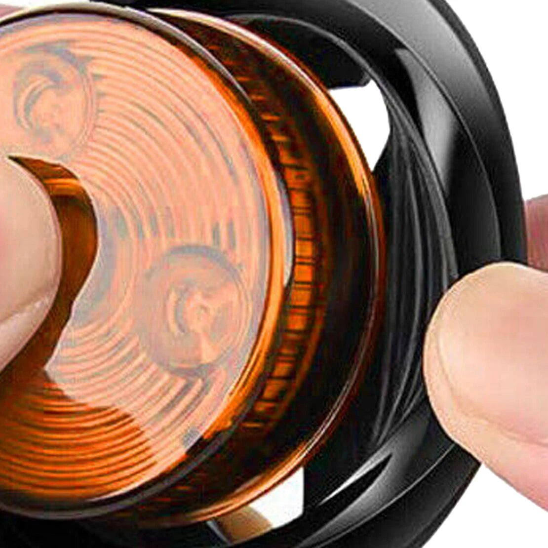 2" Round LED Light Trailer Side Marker Clearance Grommet Amber