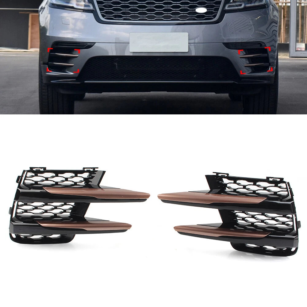 Front Bumper Fog Lamp Grille Covers for Land Rover Range Rover Velar (18-21)