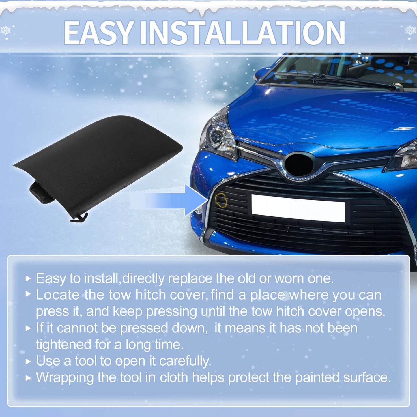 Right Front Tow Hook Cover for Toyota Corolla (2007-2009)