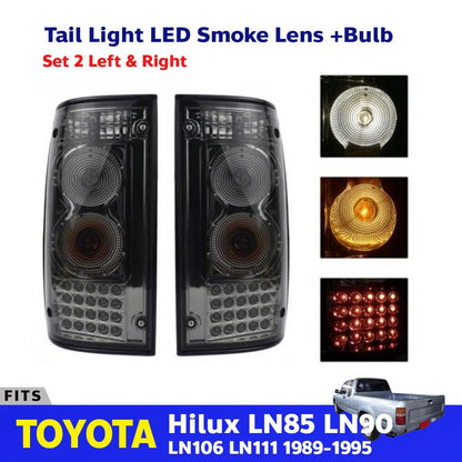 LED Tail Lights Rear Lamp Smoke Lens Fits Toyota Hilux LN85 LN106 Ute 1989-95