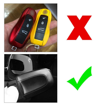 Yellow ABS One Button Start Key Cover Case for Macan (2015-2023)